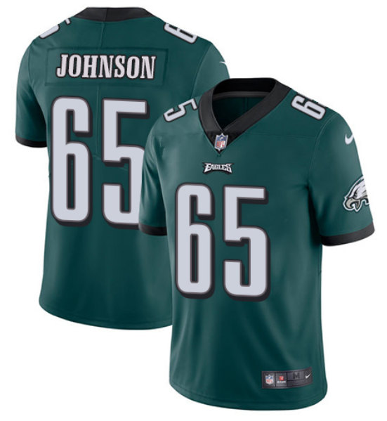 Men's Philadelphia Eagles #65 Lane Johnson Green Vapor Untouchable Limited Stitched Jersey