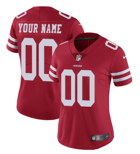 Women's San Francisco 49ers ACTIVE PLAYER Custom Red Limited Stitched Jersey(Run Small)