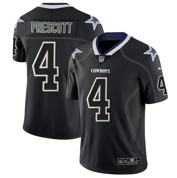 Men's Dallas Cowboys ACTIVE PLAYER Custom Black Lights Out Color Rush Stitched Jersey