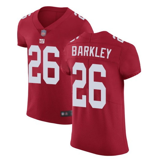 Men's New York Giants #26 Saquon Barkley Red Vapor Elite Stitched Jersey