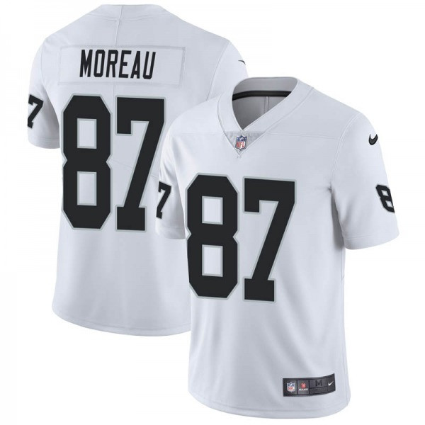 Men's Las Vegas Raiders #87 Foster Moreau White Vapor Untouchable Limited Stitched NFL Jersey