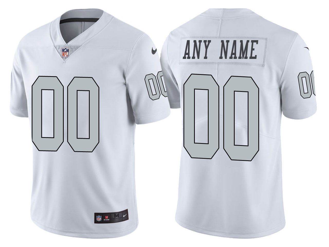 Men's Oakland Raiders Customized White Rush Color Limited Stitched NFL Jersey (Check description if you want Women or Youth size)