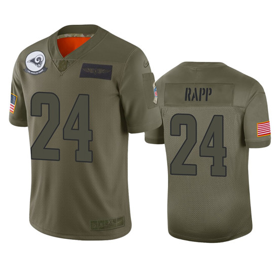 Men's Los Angeles Rams #24 Taylor Rapp 2019 Camo Salute To Service Limited Stitched NFL Jersey.