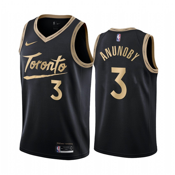 Men's Toronto Raptors #3 OG Anunoby Black City Edition New Uniform 2020-21 Stitched NBA Jersey