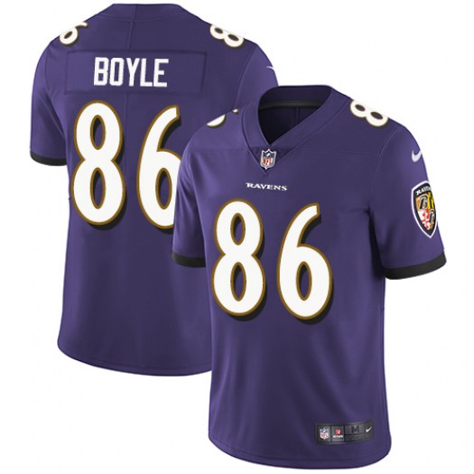 Men's Baltimore Ravens #86 Nick Boyle Purple Vapor Untouchable Limited NFL Jersey