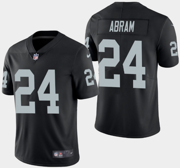 Men's Oakland Raiders #24 Johnathan Abram Black Vapor Limited Stitched Jersey