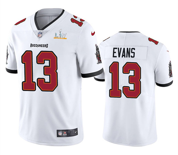 Men's Tampa Bay Buccaneers #13 Mike Evans White 2021 Super Bowl LV Limited Stitched NFL Jersey