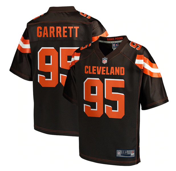 Men's Cleveland Browns Brown #95 Myles Garrett Stitched NFL Jersey