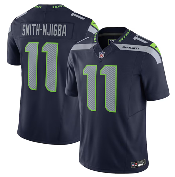 Men's Seattle Seahawks #11 Jaxon Smith-Njigba Navy 2023 F.U.S.E. Vapor Untouchable Limited Stitched Football Jersey