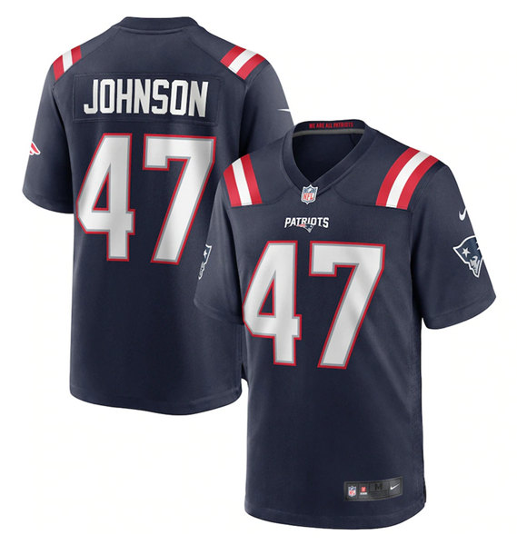 Men's New England Patriots #47 Jakob Johnson Navy Vapor Untouchable Limited Stitched Jersey