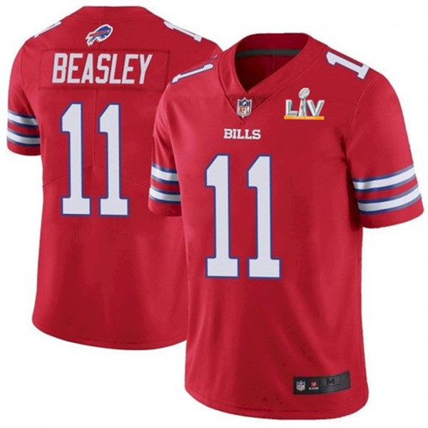 Men's Buffalo Bills #11 Cole Beasley Red 2021 Super Bowl LV Stitched NFL Jersey