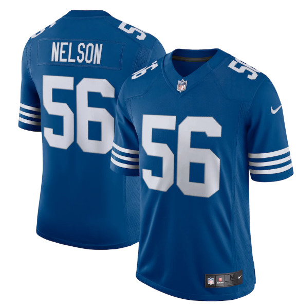 Men's Indianapolis Colts #56 Quenton Nelson Royal 2021 Limited Stitched Jersey