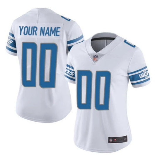 Women's Detroit Lions ACTIVE PLAYER Custom White Vapor Limited Stitched Football Jersey(Run Smaller)