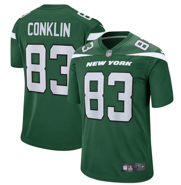 Men's New York Jets #83 Tyler Conklin 2022 Green Stitched Game Jersey