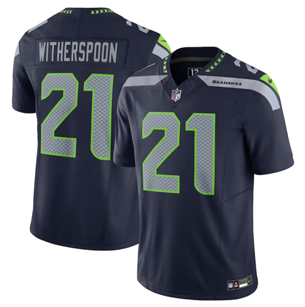 Men's Seattle Seahawks #21 Devon Witherspoon Navy 2023 F.U.S.E. Vapor Untouchable Limited Stitched Football Jersey