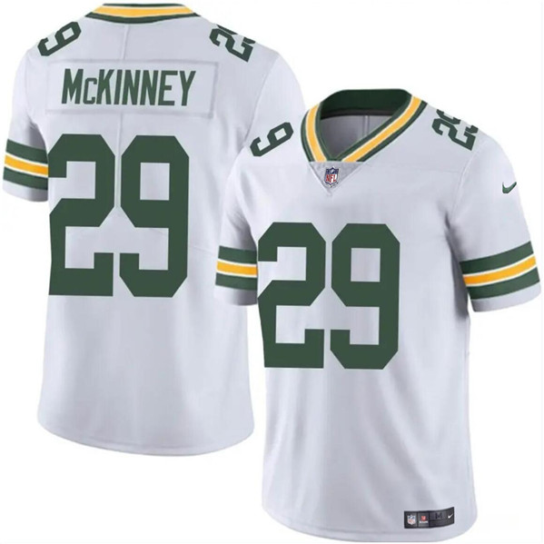 Men's Green Bay Packers #29 Xavier McKinney White Vapor Limited Football Stitched Jersey
