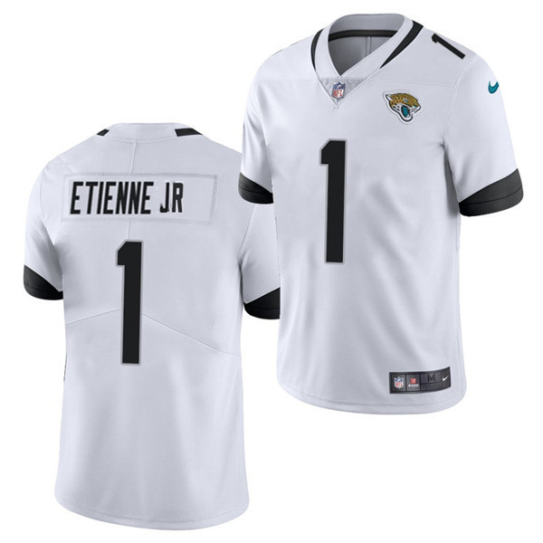 Men's Jacksonville Jaguars #1 Travis Etienne JR White 2021 Vapor Untouchable Limited Stitched NFL Jersey