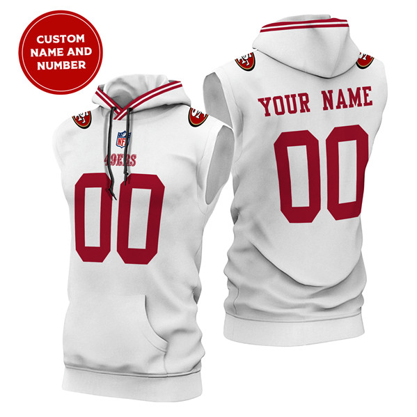 Men's San Francisco 49ers Customized White Limited Edition Sleeveless Hoodie