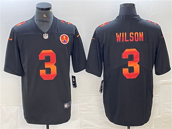Men's Pittsburgh Steelers #3 Russell Wilson Black Fashion Limited Stitched Jersey