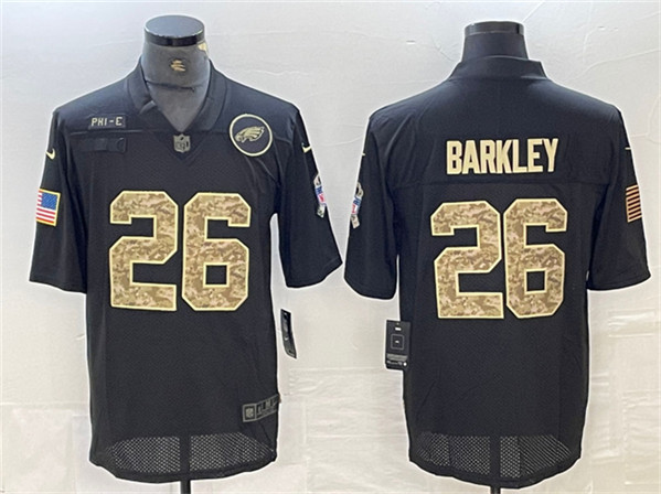 Men's Philadelphia Eagles #26 Saquon Barkley Camo Black Salute To Service Limited Stitched Jersey