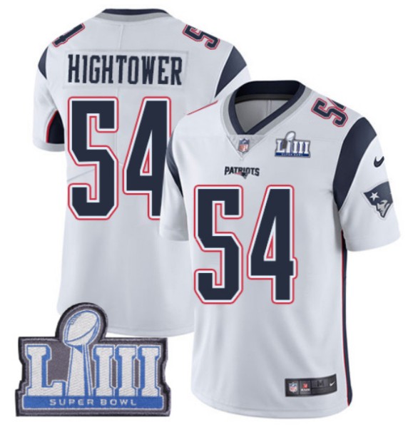 Men's New England Patriots ACTIVE PLAYER Custom White With Super Bowl LIII Patch Vapor Untouchable Limited Stitched Jersey