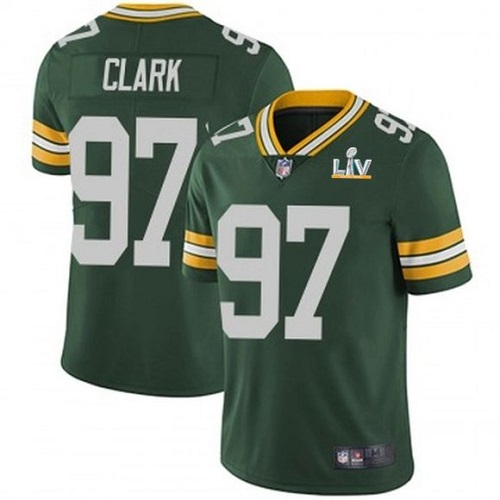 Men's Green Bay Packers #97 Kenny Clark Green 2021 Super Bowl LV Stitched NFL Jersey