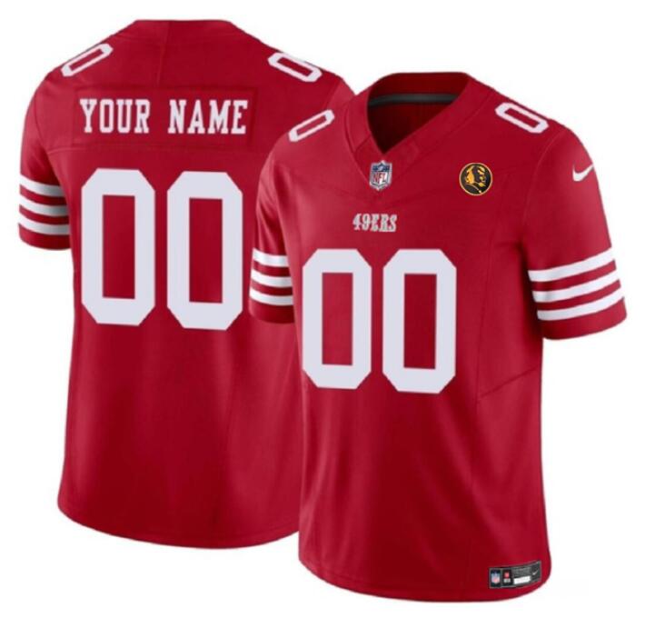 Men's San Francisco 49ers Active Player Custom Scarlet 2023 F.U.S.E. With John Madden Patch Vapor Limited Stitched Football Jersey