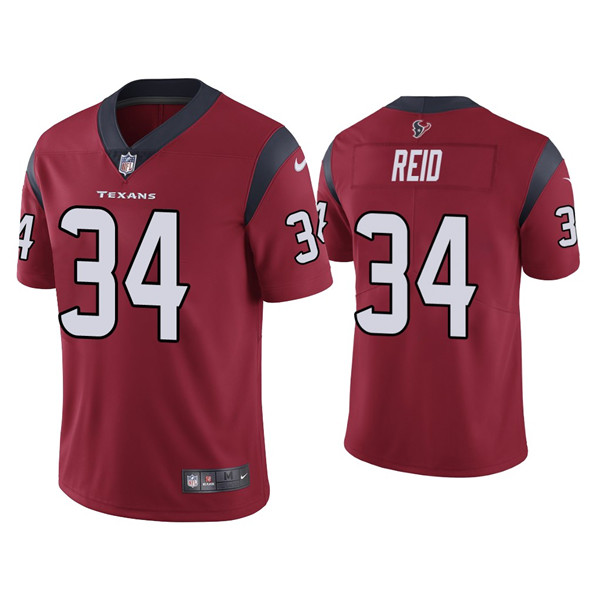 Men's Houston Texans #34 John Reid Red Vapor Untouchable Limited Stitched Jersey