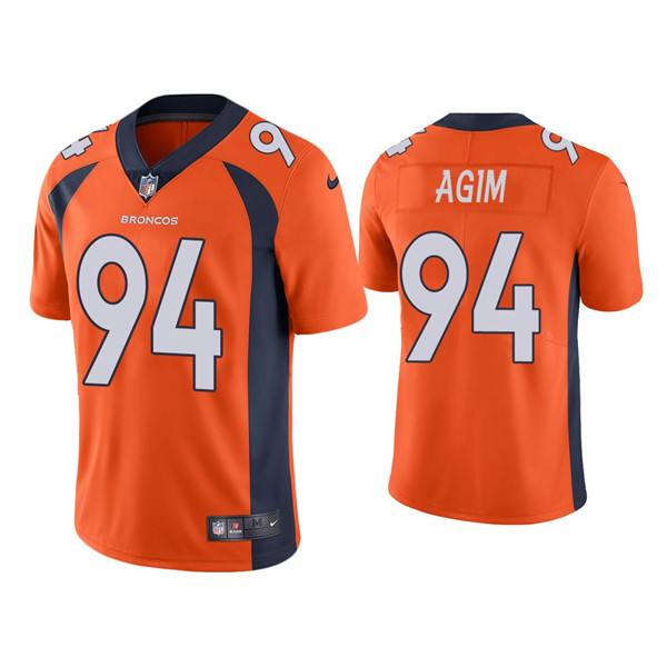 Men's Denver Broncos #94 McTelvin Agim Orange Vapor Untouchable Limited Stitched Jersey