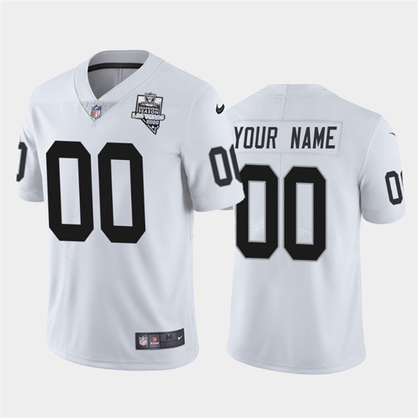 Men's Las Vegas Raiders White Customized 2020 Inaugural Season Vapor Limited Stitched NFL Jersey (Check description if you want Women or Youth size)