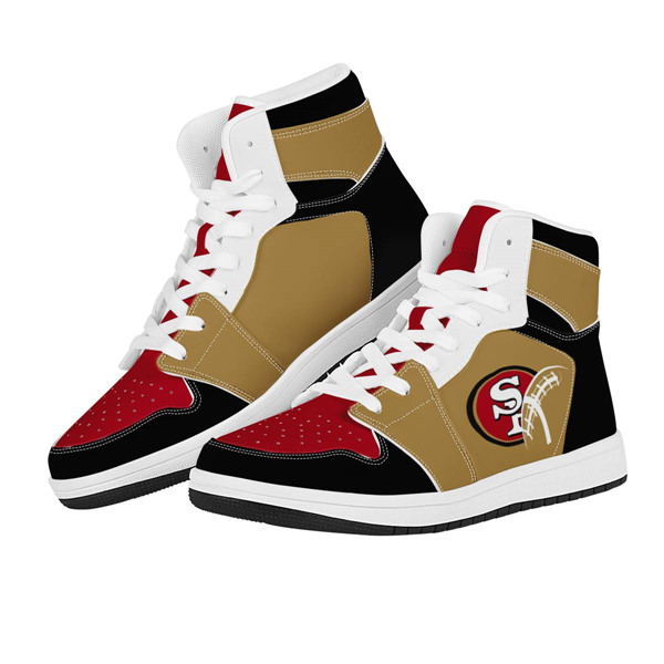 Men's San Francisco 49ers AJ High Top Leather Sneakers 002