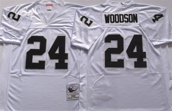 Men's Las Vegas Raiders #24 Charles Woodson White Limited Stitched Jersey