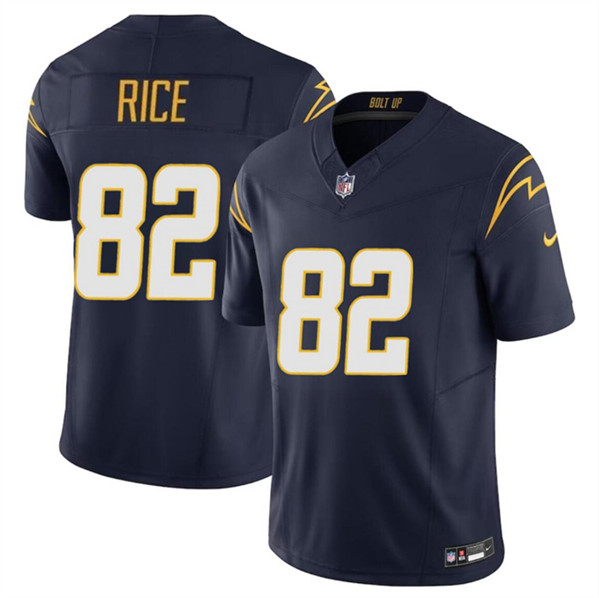 Men's Los Angeles Chargers #82 Brenden Rice Navy 2024 Draft F.U.S.E. Vapor Limited Football Stitched Jersey