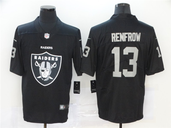 Men's Oakland Raiders #13 Hunter Renfrow 2020 Team Big Logo Black Limited NFL Stitched Jersey