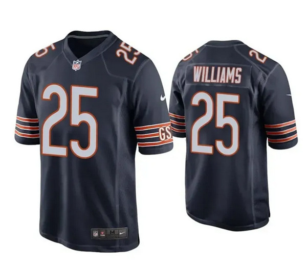 Men's Chicago Bears #25 Damien Williams Navy Stitched Game NFL Jersey