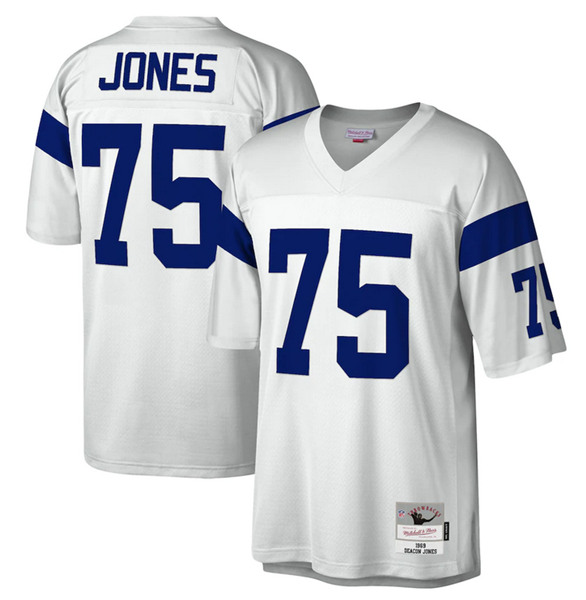Men's Los Angeles Rams #75 Deacon Jones White Stitched NFL Jersey