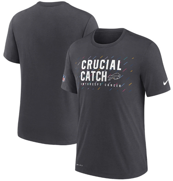 Men's Buffalo Bills Charcoal 2021 Crucial Catch Performance T-Shirt