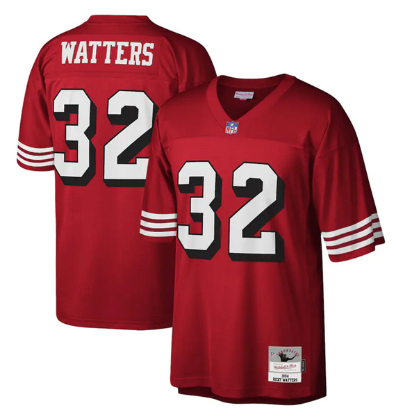 Men's San Francisco 49ers #32 Ricky Watters Red Stitched NFL Jersey