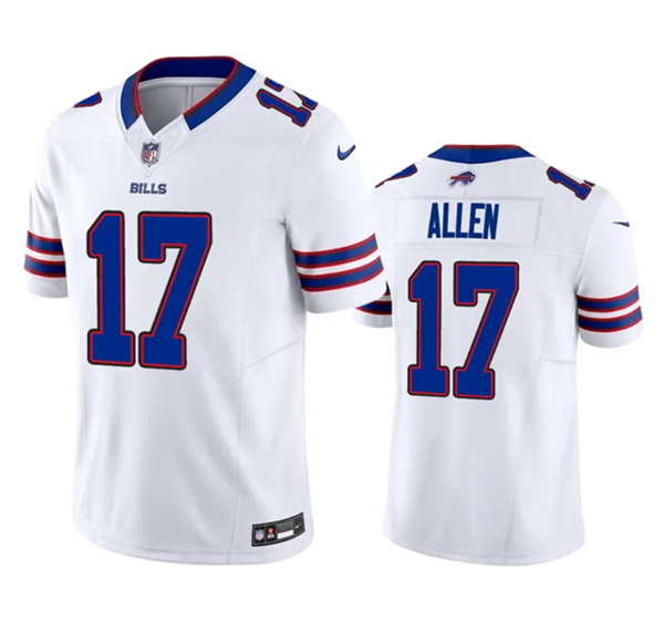 Men's Buffalo Bills #17 Josh Allen White 2023 F.U.S.E. Vapor Untouchable Limited Stitched Jersey