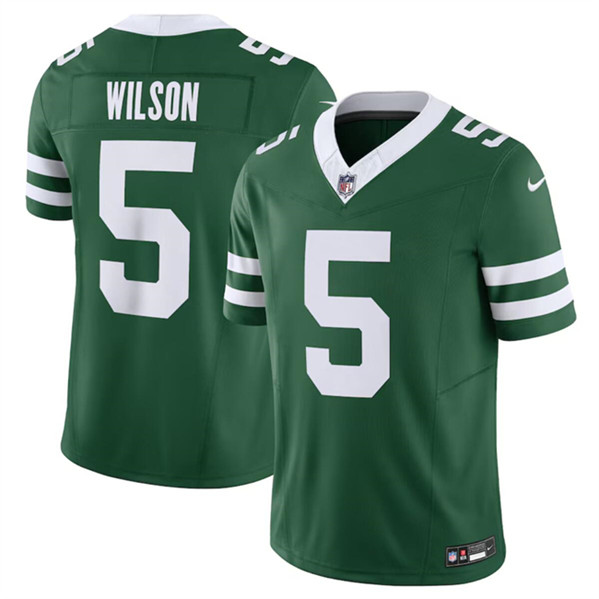 Men's New York Jets #5 Garrett Wilson Green 2024 F.U.S.E. Vapor Limited Football Stitched Jersey