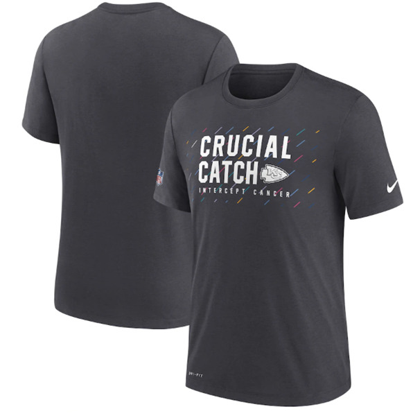 Men's Kansas City Chiefs Charcoal 2021 Crucial Catch Performance T-Shirt