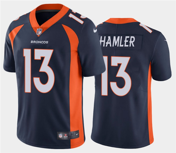 Men's Denver Broncos #13 KJ Hamler Navy Vapor Untouchable Limited Stitched Jersey