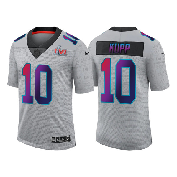 Men's Los Angeles Rams #10 Cooper Kupp Gray 2022 Super Bowl LVI Limited Stitched Jersey