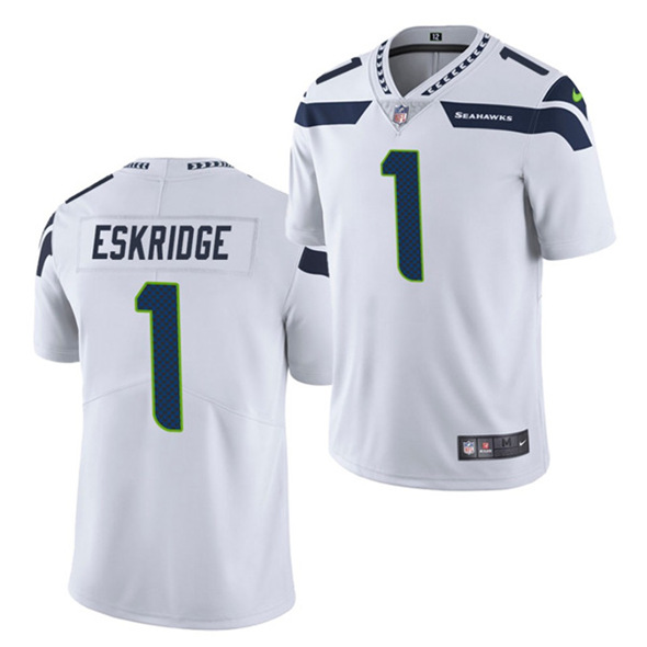 Men's Seattle Seahawks #1 D'Wayne Eskridge White Vapor Untouchable Limited Stitched NFL Jersey