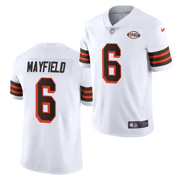 Men's Cleveland Browns #6 Baker Mayfield 1946 Vapor Stitched Football Jersey (Check description if you want Women or Youth size)
