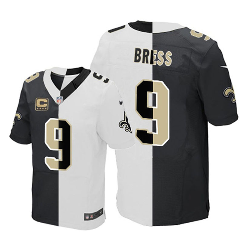 Men's Nike Saints #9 Dree Brees Black/White Limited Rush Stitched NFL Jersey