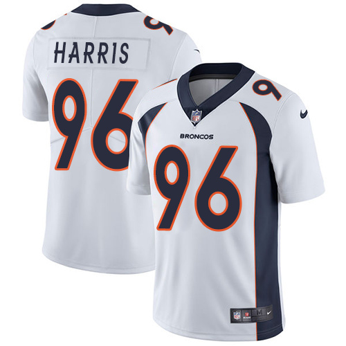 Men's Denver Broncos #96 Shelby Harris White Vapor Untouchable Limited Stitched NFL Jersey