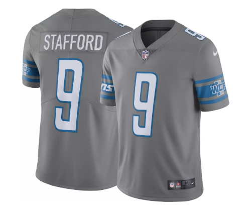 Men's Lions #9 Matthew Stafford Gray Rush Limited Stitched NFL Jersey