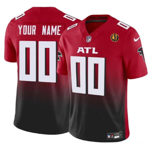 Men's Atlanta Falcons Active Player Custom Red 2023 F.U.S.E. With John Madden Patch Vapor Limited Football Stitched Jersey
