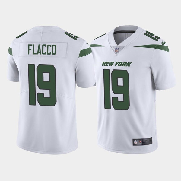 Men's New York Jets #19 Joe Flacco White Vapor Limited Stitched Game Jersey
